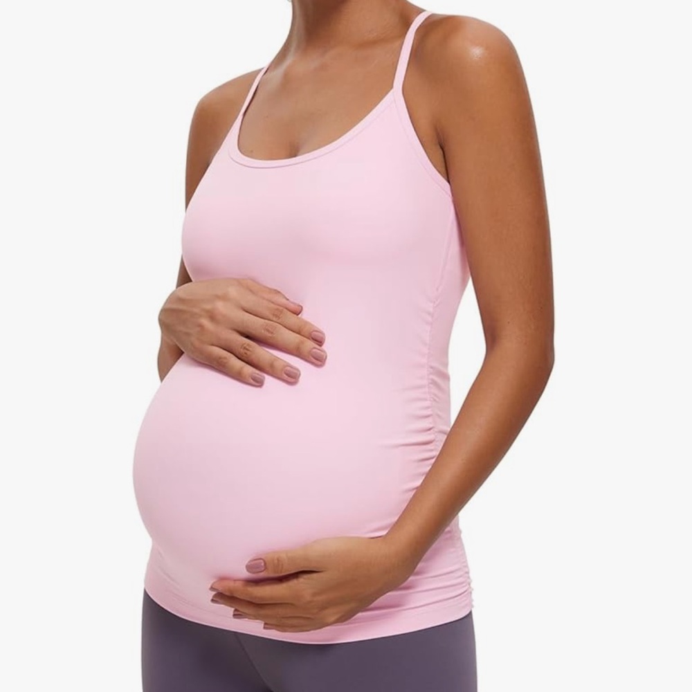 CRZ YOGA Pink Maternity Tank Top